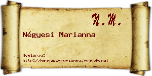 Négyesi Marianna névjegykártya