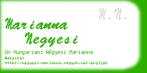 marianna negyesi business card